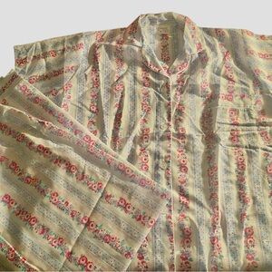 Carole Vintage striped florals blue/pinks Pajamas XL NOS never worn deadstock